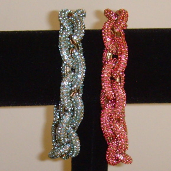 BaubleBar Blue Rhinestone Link Chain Bracelet NEW! - Picture 7 of 15